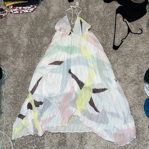 Alice & Olivia Adalyn Keyhole Dress Color:Brush Stroke Size XS - Picture 4 of 7